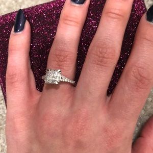 White gold 14 karat engagement ring